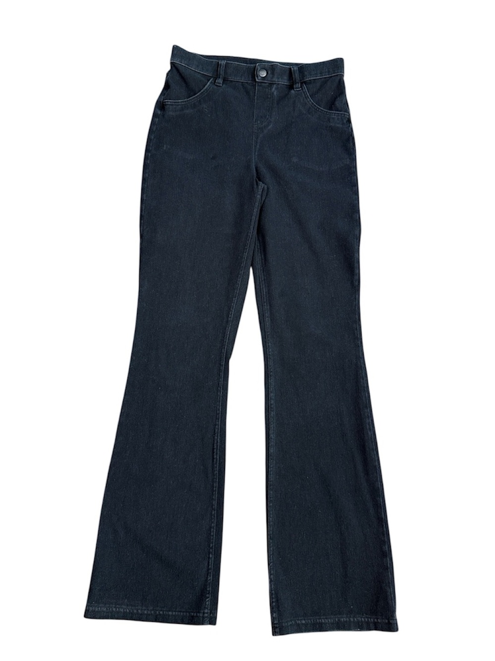 Hue Ultra Soft Black Denim Baby Bootcut Jeggings